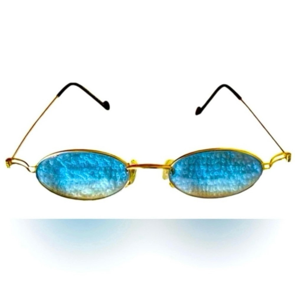 VERY RARE Authentic Gucci Coogi Brand Name Gold Metal Frame Blue Tint Sunglasses - Picture 14 of 14